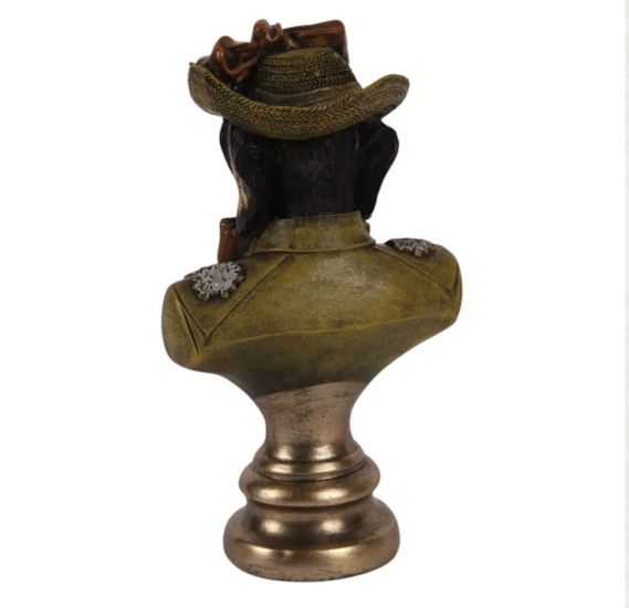 Kleine Buste Hond met hoed 17,5cm