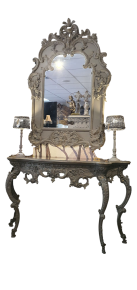 Rococo sidetable met spiegel 