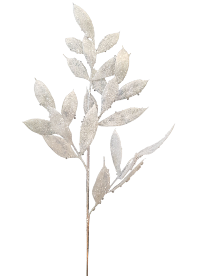 Sneeuw tak met bladeren