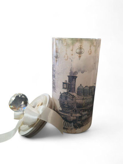 Voorraadpot kerstmotief