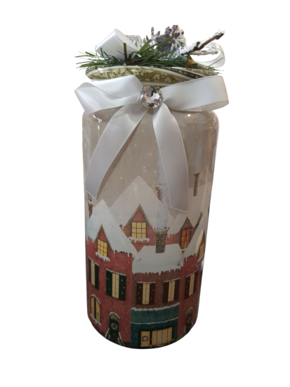 Kerst Voorraadpot met huisjes