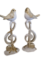 Clayre & Eef Decoratie Beeld Vogel 6x5x16 cm Beige Polyresin