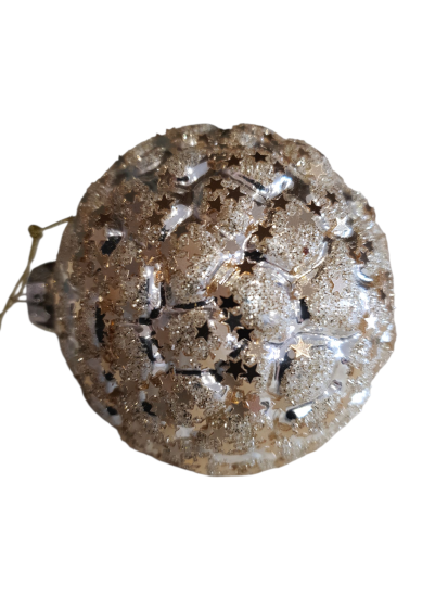 Luxe goud zilverkleurige kerstbal