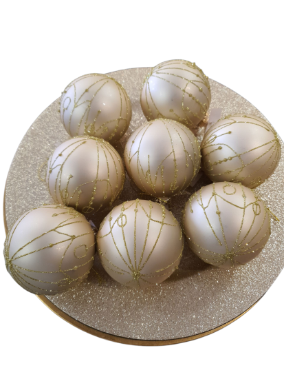 Kerstbal goudkleurige met sierrand