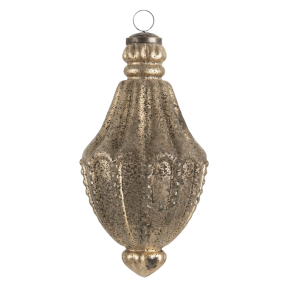 Clayre & Eef Kerstbal Ø 11x22 cm Goudkleurig Glas