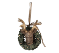 Kersthanger Hert 11 cm Groen Polyresin