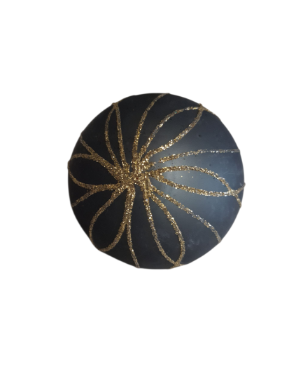 Kerstbal groen met goud