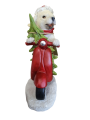 Kerstdecoratie hond op scooter