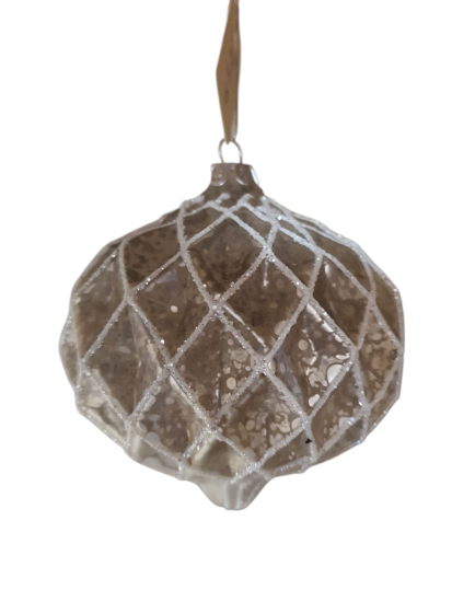 Zilverkleurige kerstbal Clayre &Eef 10x10