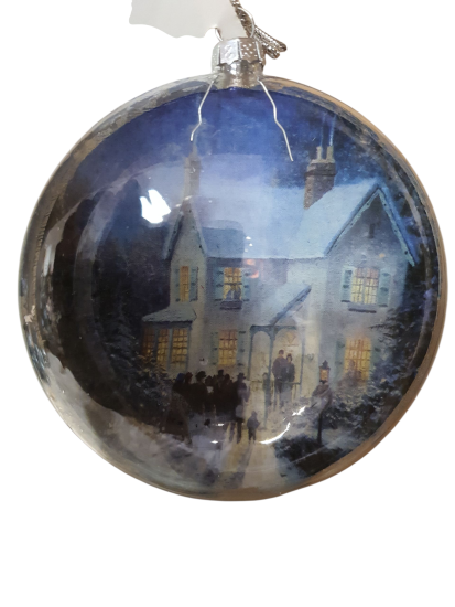 Kerstbal plat model 10x10 cm