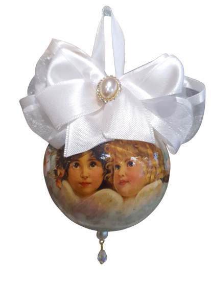 Handgemaakte luxe kerstbal 8 cm,