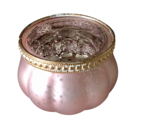 Clayre & Eef Waxinelichthouder Ø 9x6 cm Roze Glas