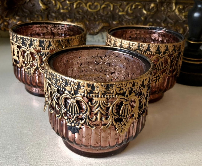 Theelichtje PTMD  gerookt glas