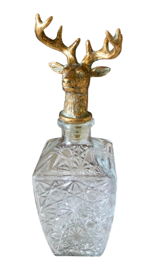 Clayre & Eef | Karaf met flessenstop Transparant Goudkleurig