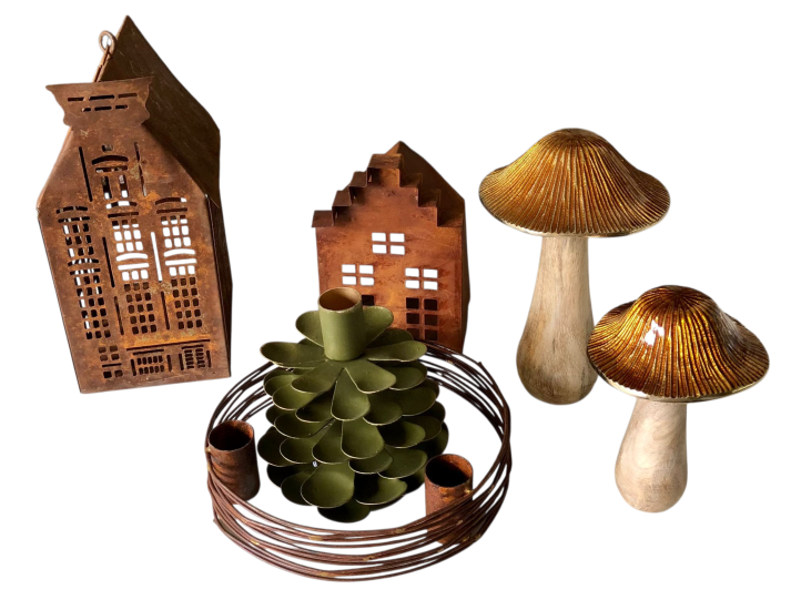 Metalen huisje roestkleur