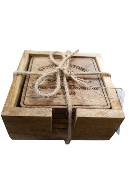 Houten onderzetters 4 stuks