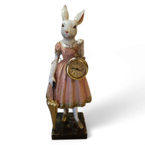 Konijn roze met klokje 