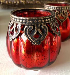 Theelicht rood 8x8 cm