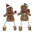 Clayre & Eef Kerstdecoratie Gingerbread man en vrouw7x2x13