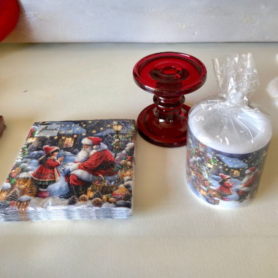 Kadoset kerstman rood