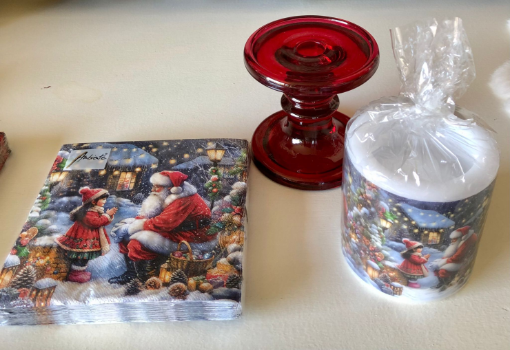 Kadoset kerstman rood