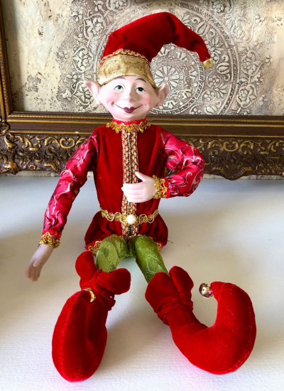 Kerstelf rood met groen