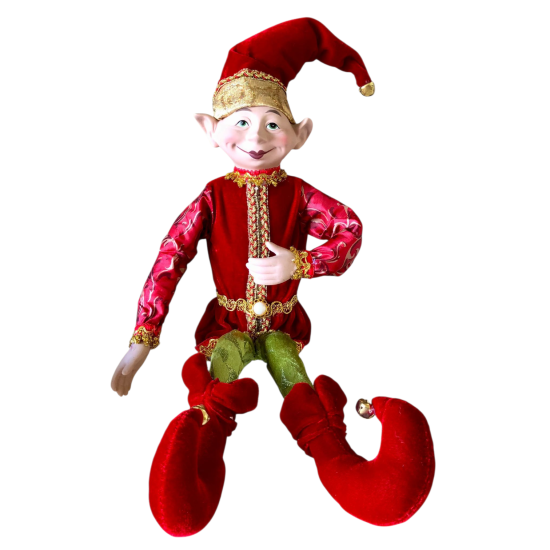 Kerstelf rood met groen