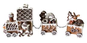 Gingerbread Kersttrein – LED – 38 cm lang