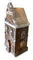 Gingerbread house met LED 12x11x25 cm Bruin