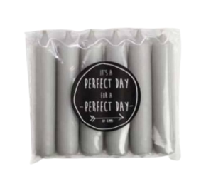 6 diner kaarsen cool grey