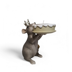 Muis met theelicht en kroontje