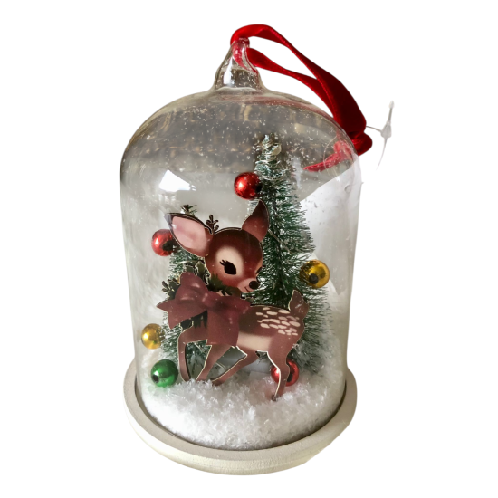 Kersthanger met bambi en verlichting