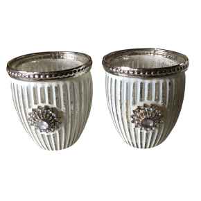 Theelichtje wit zilver