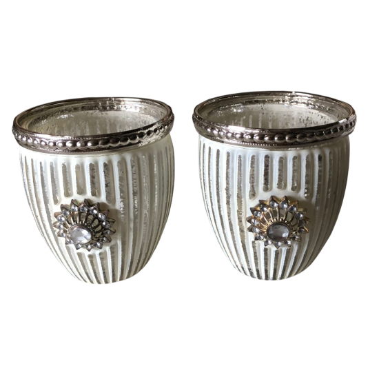 Theelichtje wit zilver