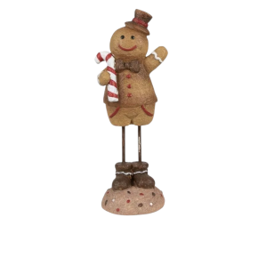 Decoratie peperkoekpop man Bruin 7x7x18 cm