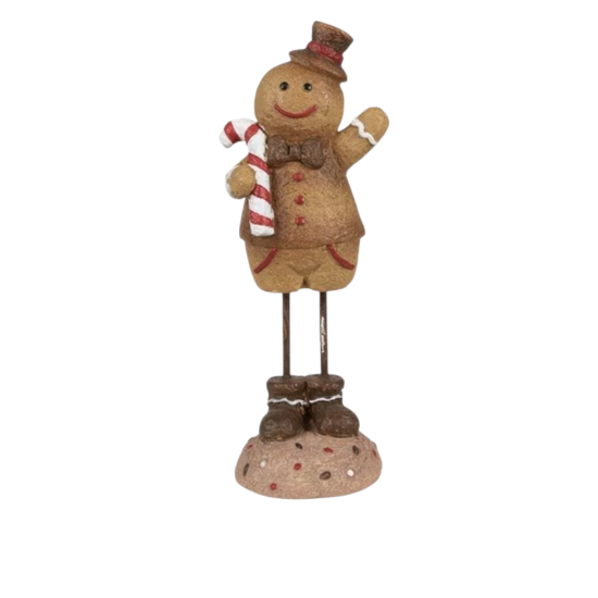 Decoratie peperkoekpop man Bruin 7x7x18 cm