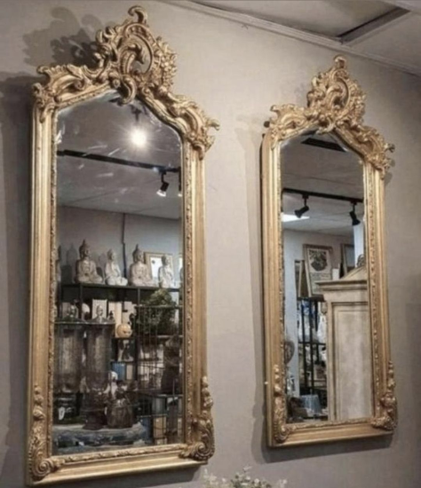 Set Baroque spiegels.  Prachtige Franse brocante barok spiegels