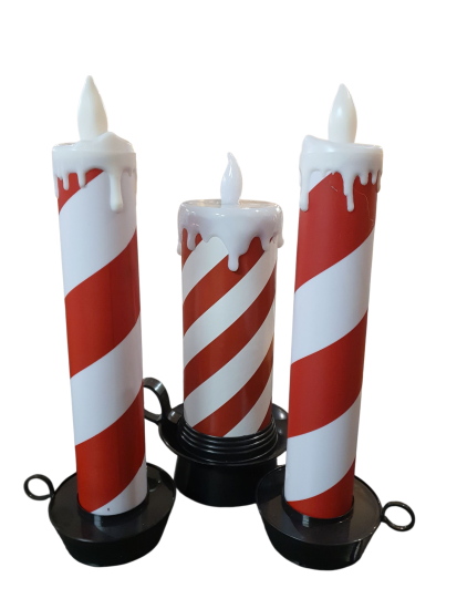 Ledkaars kerst rood wit