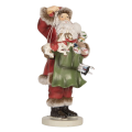 Clayre & Eef Beeldje Kerstman 13x9x23 cm Groen