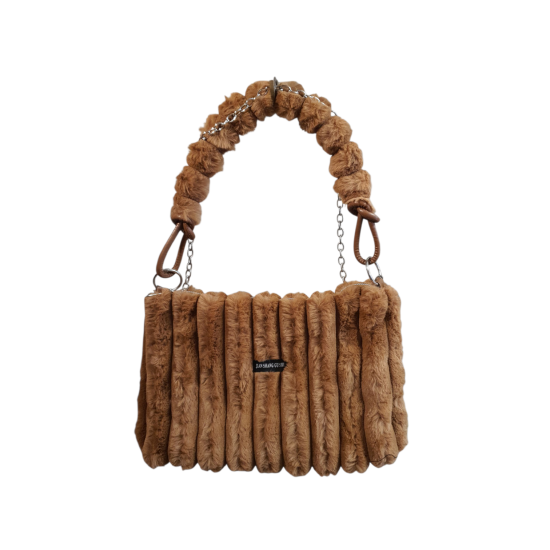 Dames handtas imitatie bont bruin