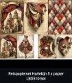Reispapier set Harlekijn 5 stuks