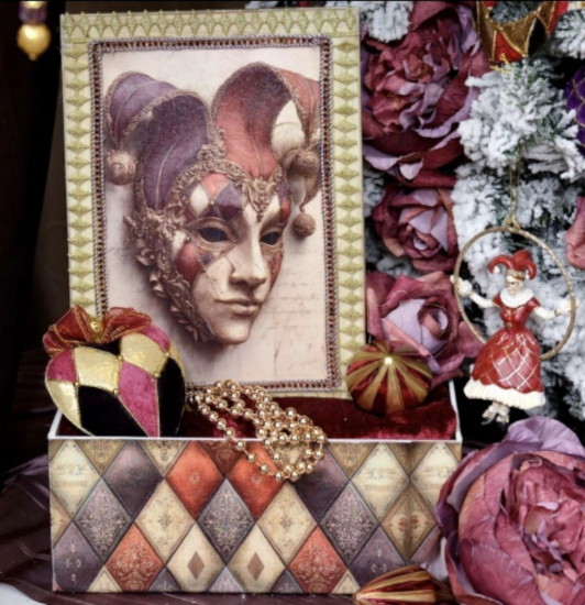 Reispapier set Harlekijn 5 stuks