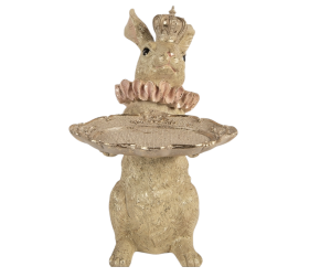 Decoratie Konijn met schaal Beige Goudkleurig