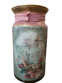 Glazen pot voor Paastakken 30x18 cm.