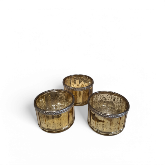 3 goudkleurige theelichtjes