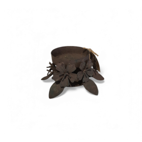 Theelicht metaal met bloemen