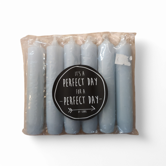 6 Diner kaarsen Chalk Lichtblauw