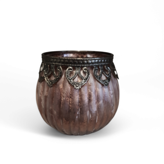 Theelicht Paars met sier rand