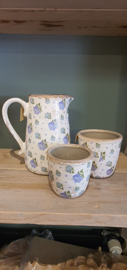 Bloempot blauw keramiek