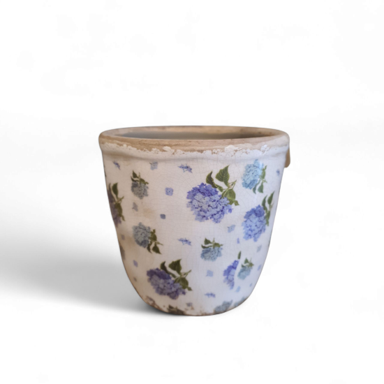 Bloempot blauw keramiek